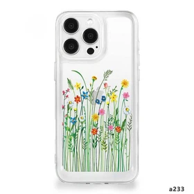 Flower Design Slim Clear TPU Cover For iPhone 15 Plus 14 12 13 16 Pro Phone Case
