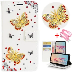 For Samsung Z Fold 3 4 5 6 Women Girl PU Leather Bling Shoulder Card Wallet Case