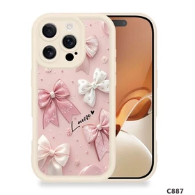 For iPhone 16 13 14 15 17 Silicone Cover Customized Exquisite Bowknot Phone Case