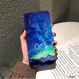 For iPhone 16 Pro Max 14 13 15 Wallet Leather Flip Cover Personalized Name Case