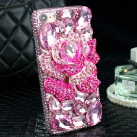 For Moto G Stylus 5G Glitter Bling Rhinestone Heart Diamonds Back Clear Case