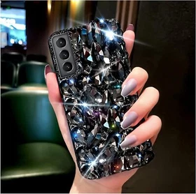 For Galaxy Z Fold 3 4 5 6 Luxury Bling Girl Women Sparkle Back Rubber Phone Case