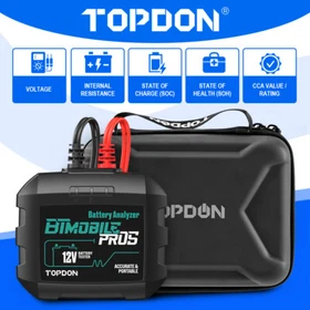 TOPDON BT100 & BTMobile PROS 12V Car Battery Tester Bluetooth Load Analyzer Tool