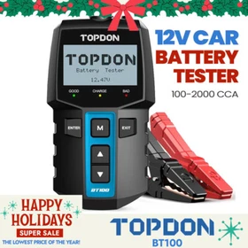 TOPDON BT300P &Printer BT100 12V Digital Battery Tester for Car Duty Truck 