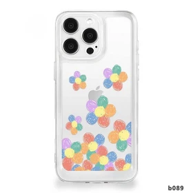 For iPhone 15 Pro Max 16 Plus 13 14 Cover Crystal Clear Sweet Floral Phone Case