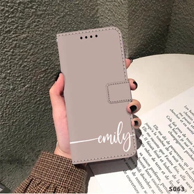 For iPhone 16 Pro Max 15 14 13 12 11 Personalized Name Leather Cover Wallet Case