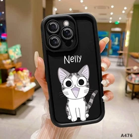 Phone Cover For iPhone 16 Pro Max 15 14 Samsung S24 S25 Customized Name Cat Case
