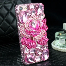 For Moto G Stylus 5G Glitter Bling Rhinestone Heart Diamonds Back Clear Case