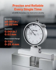 VEVOR Depth Gauge, Depth Micrometer 0-22 inch Measuring Range, 0.001" Resolution