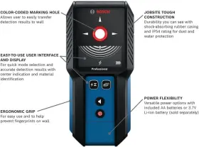313045851804 BOSCH Wall Scanner Stud Finder Detects Wood Wire #3