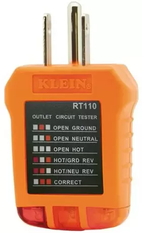 RT110 KLEIN TOOLS Receptacle Tester North American Ac Outlet #2
