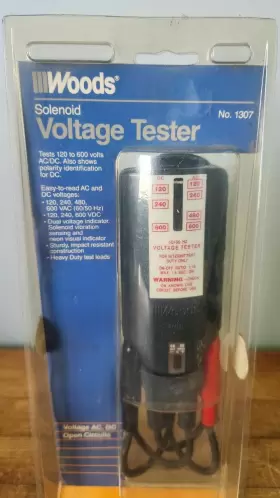 078693013072 WOODS Voltage Tester Vac Vdc Nos #2