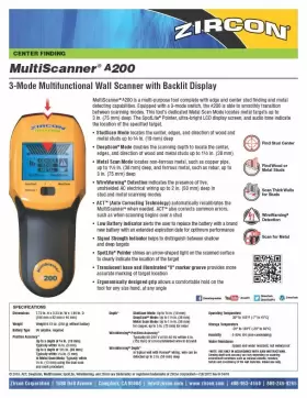 042186722987 ZIRCON Multiscanner Wall Scanner Detector Ac #2