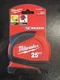 Milwaukee 48-22-6625 25-Foot Nylon Bond Blade Reinforced Frame Tape Measure