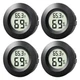 WWHAKO 4-Pack Mini Hygrometer Thermometer Indoor Outdoor Round Humidity 4 Pcs