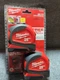 New Milwaukee 48-22-6625G Heavy Duty 25 ft Measuring Tapes - 2 Pack