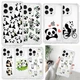 Crystal Clear Panda Phone Cover For Samsung A25 A26 A35 A55 iPhone 15 16 14 Case
