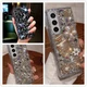 For Galaxy Z Fold 3 4 5 6 Luxury Bling Girl Women Sparkle Back Rubber Phone Case