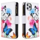 For iPhone 13 Mini 13 Pro Max Zipper Wallet Butterfly Leather Flip Case