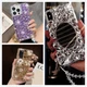 Mirror Glitter Bling Women/Lady Diamond Crystal Back Phone Rubber Wristband Case